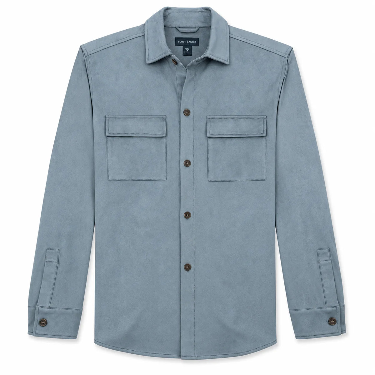 Micro Suede Stretch Shirt Jacket | Petrol