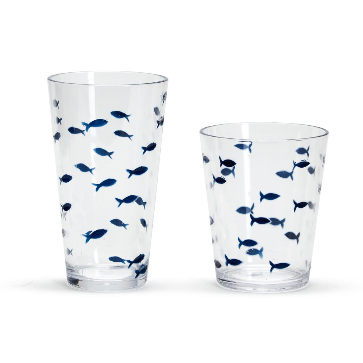 Blue Fish Acrylic Short Glass