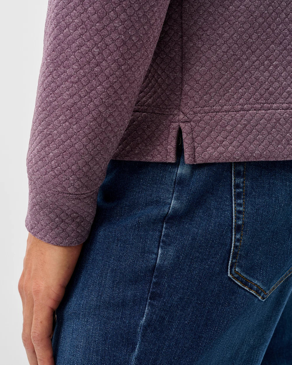 Rockwells Diamond-Quilted Henley Pullover | Fig