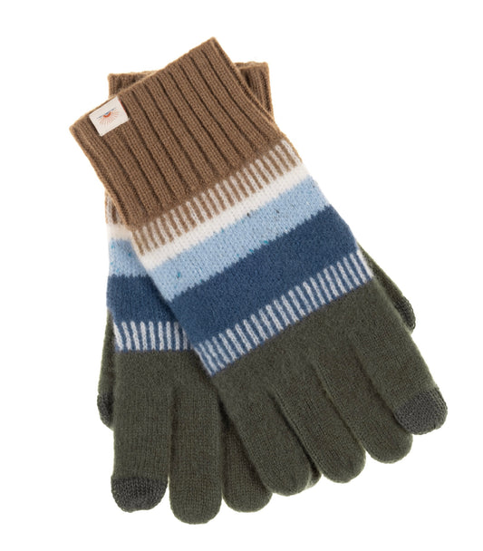 Striped Gloves | Brown