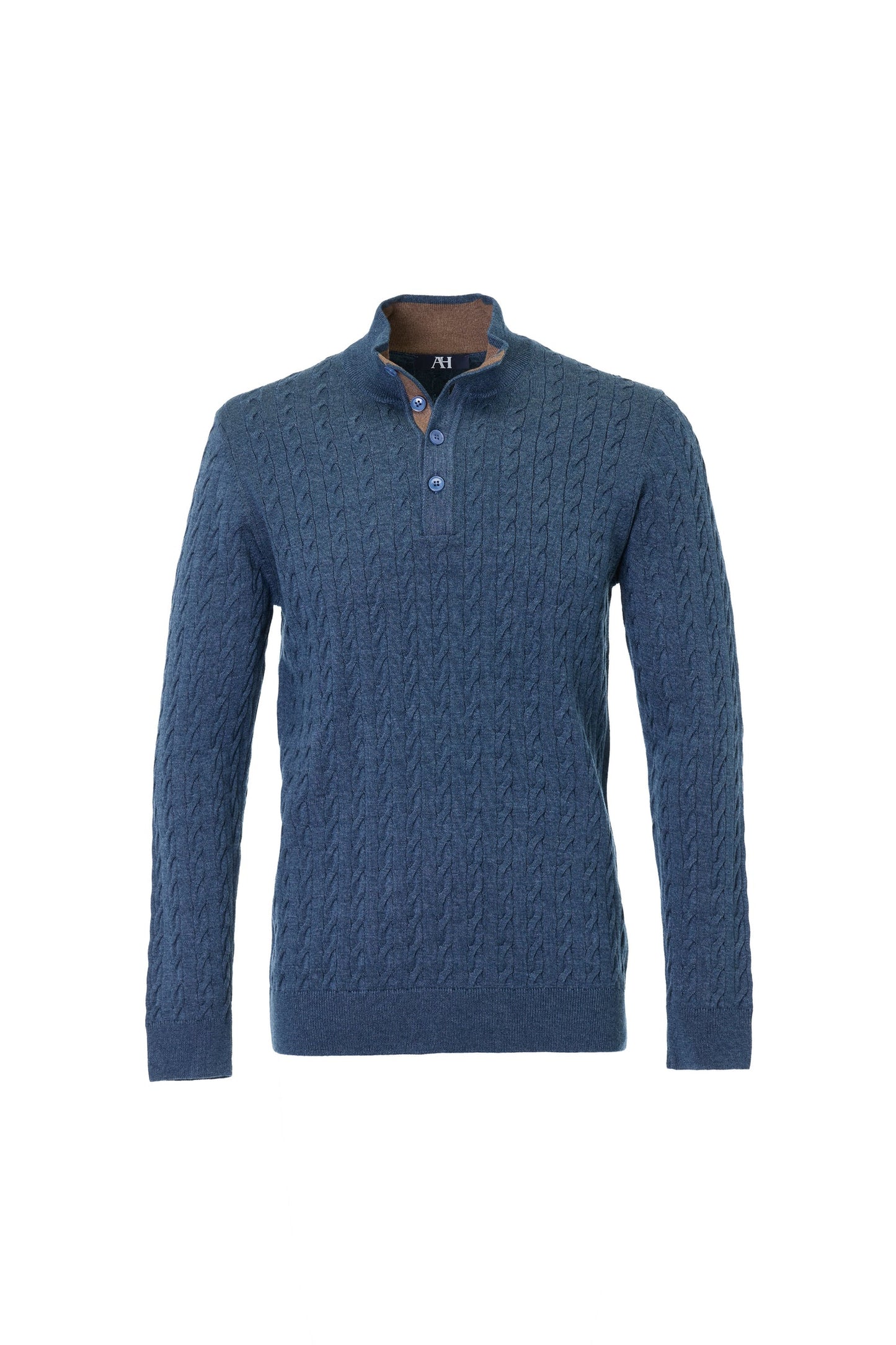 Cable Quarter Button Sweater | Indigo