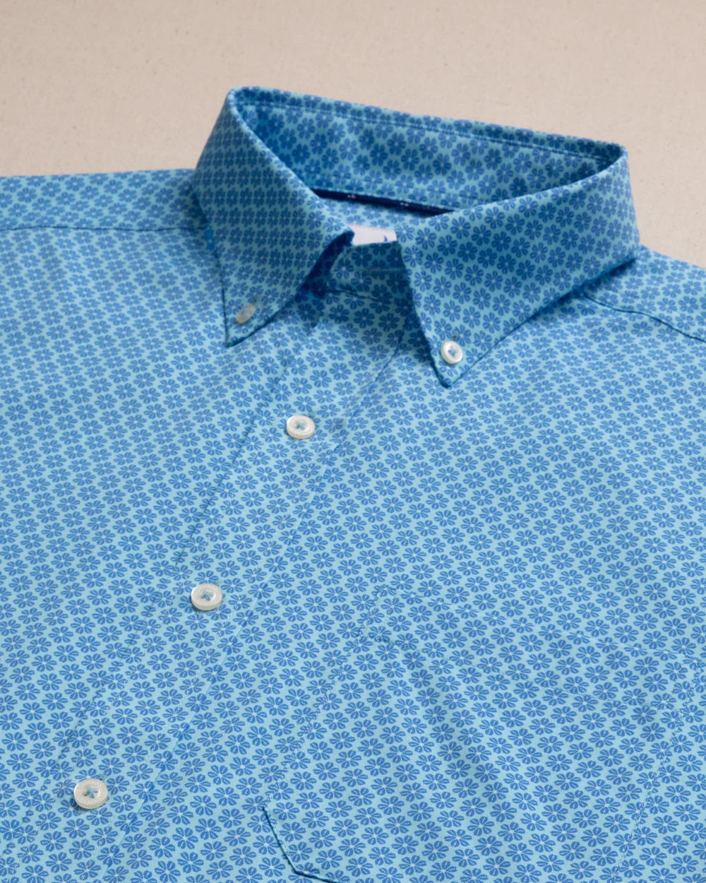 Flower Garden Coastal Breeze SS Sports Shirt | Tropical Breeze Blue
