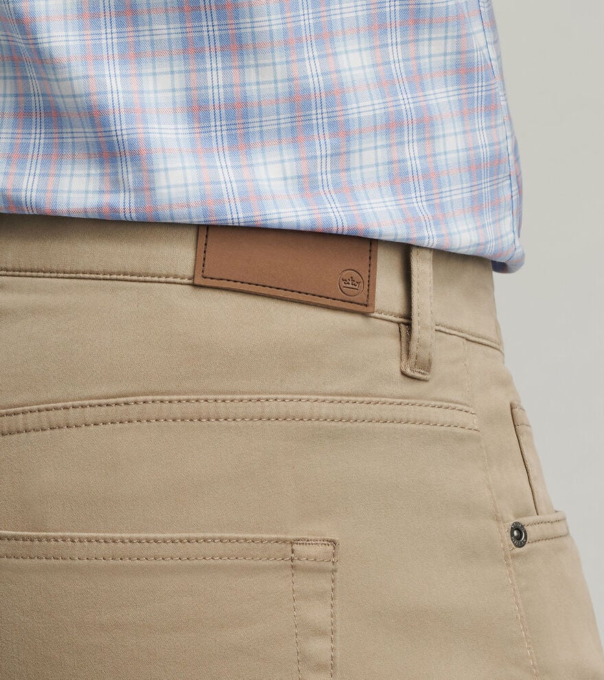 Signature Sateen Flat Front Trouser | Khaki