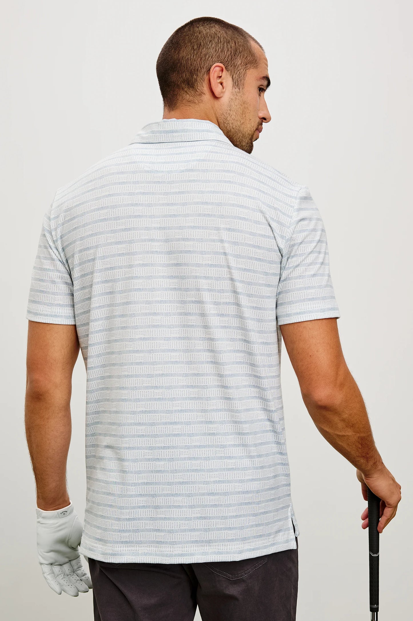 Merced Golf Polo | Sashiko Border White