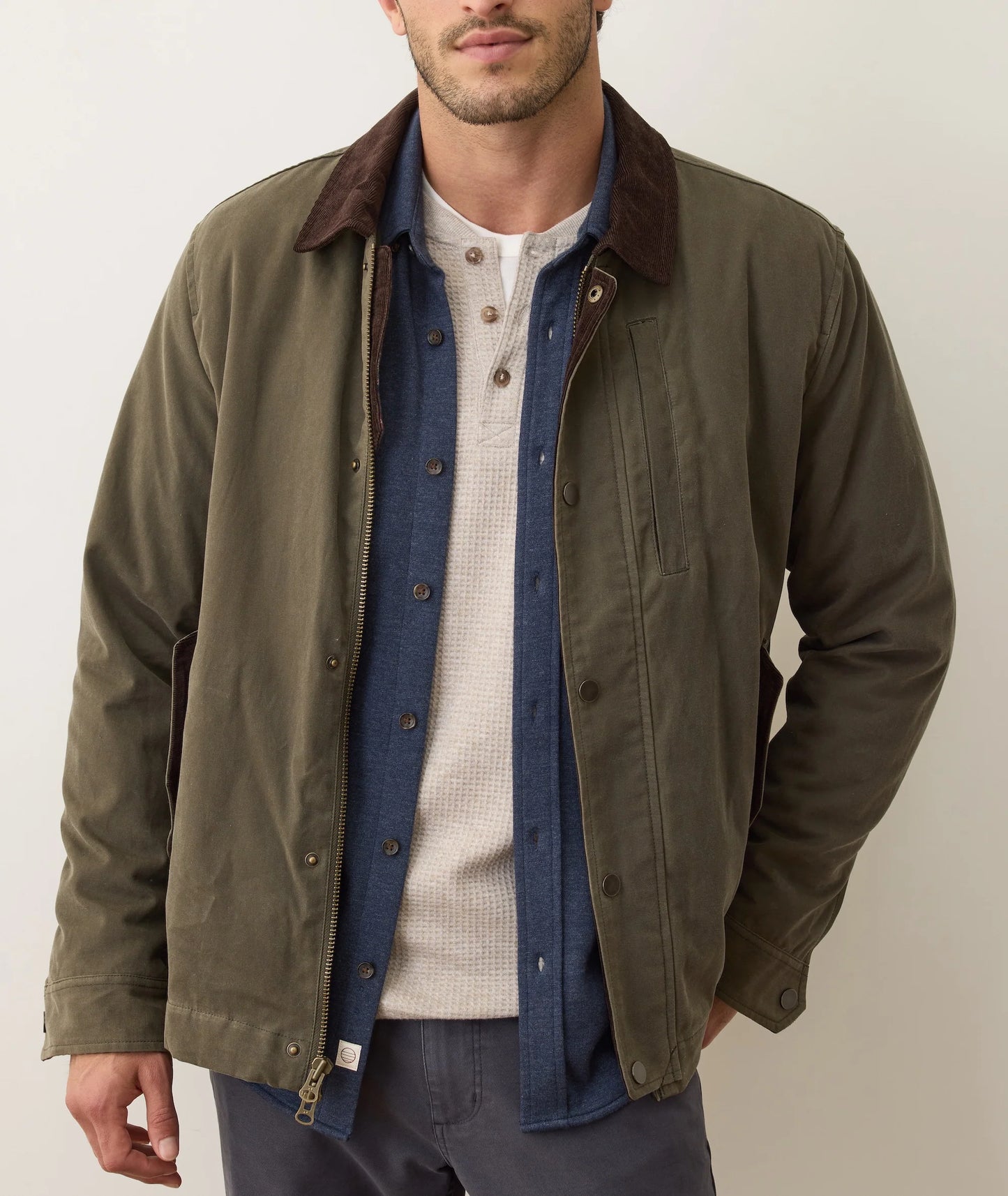 Weston Wax Canvas Barn Jacket | Olive