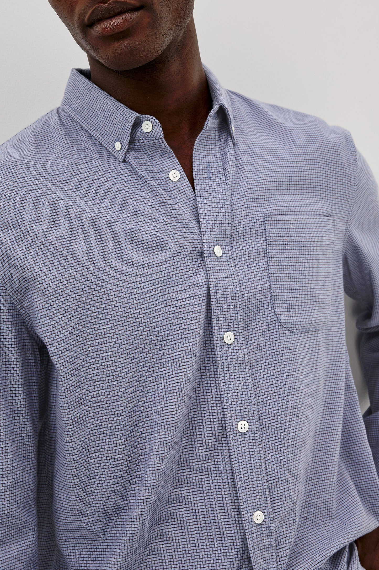 Vance Shirt | Blue Heather Grid