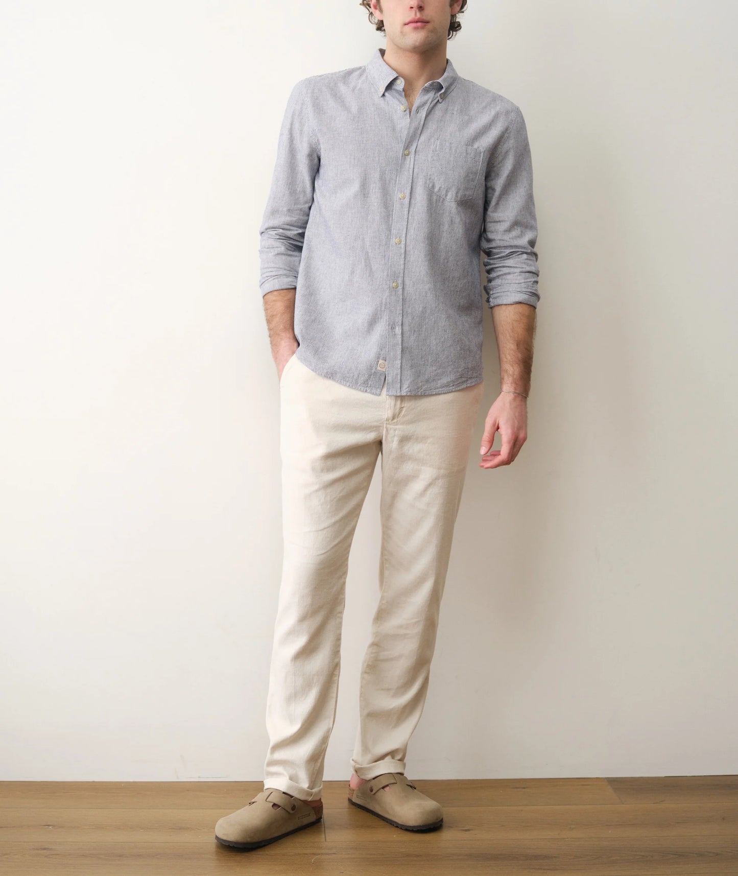 Better-Than-Linen Shirt | Natural/Navy Stripe