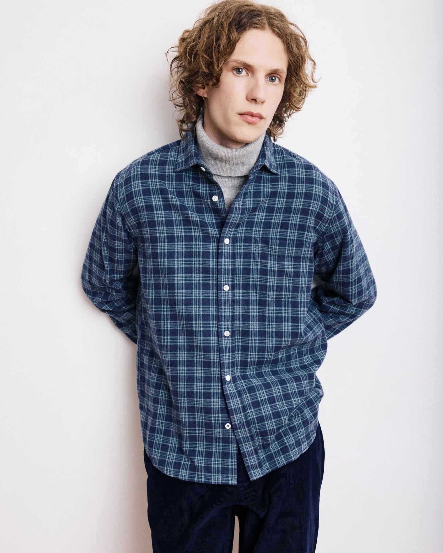 Pitt Woven Shirt | Navy & Green