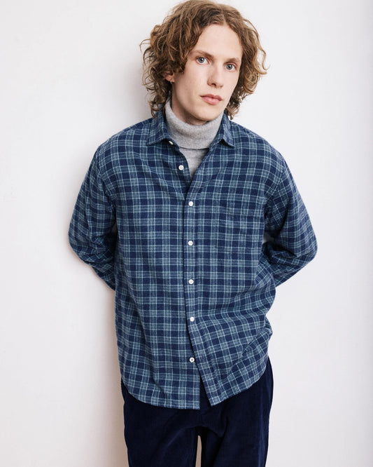 Pitt Woven Shirt | Navy & Green