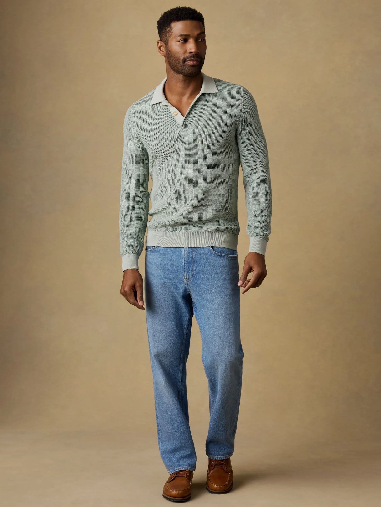 LS Sunwashed Sweater Polo | Sea Break