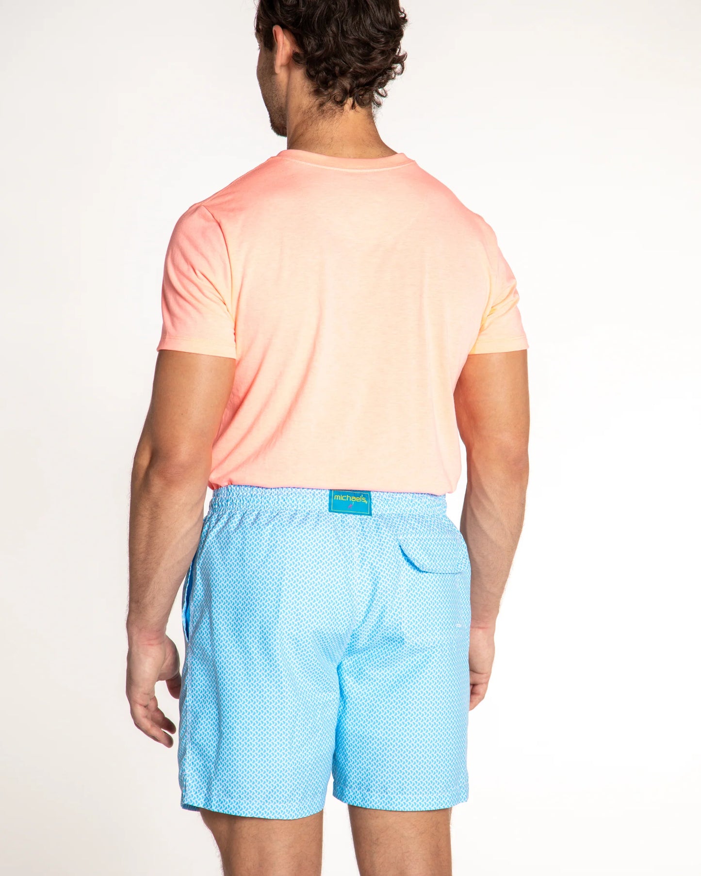 Cyclist Liner Swim Trunk | Wave Print Turquoise