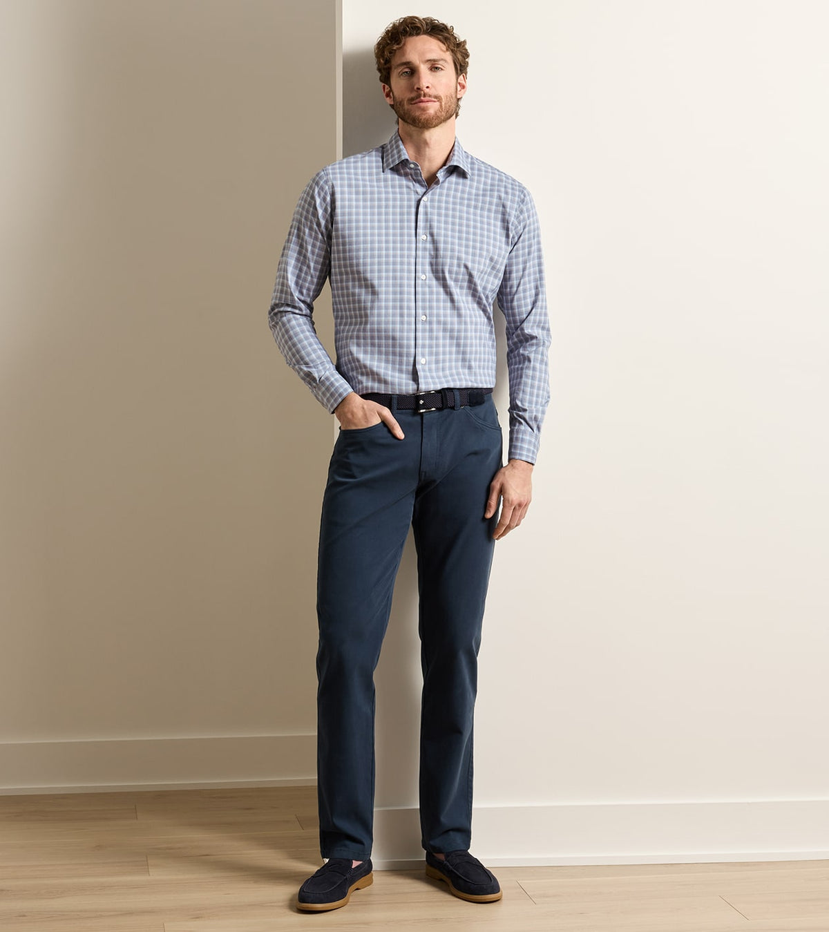 Crown Cotton Canvas Five-Pocket Pant | Atlantic Navy