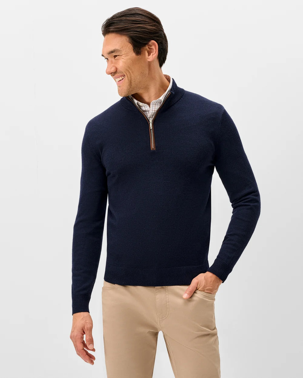 Raynor Merino 1/4 Zip Sweater | Navy