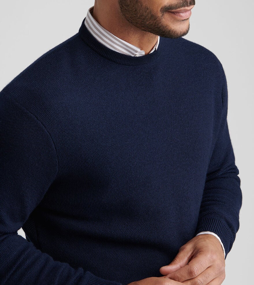 Autumn Crest Honeycomb Crewneck Sweater | Navy