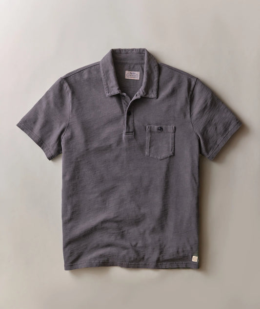 Luxe Slub Pocket Polo | Asphalt