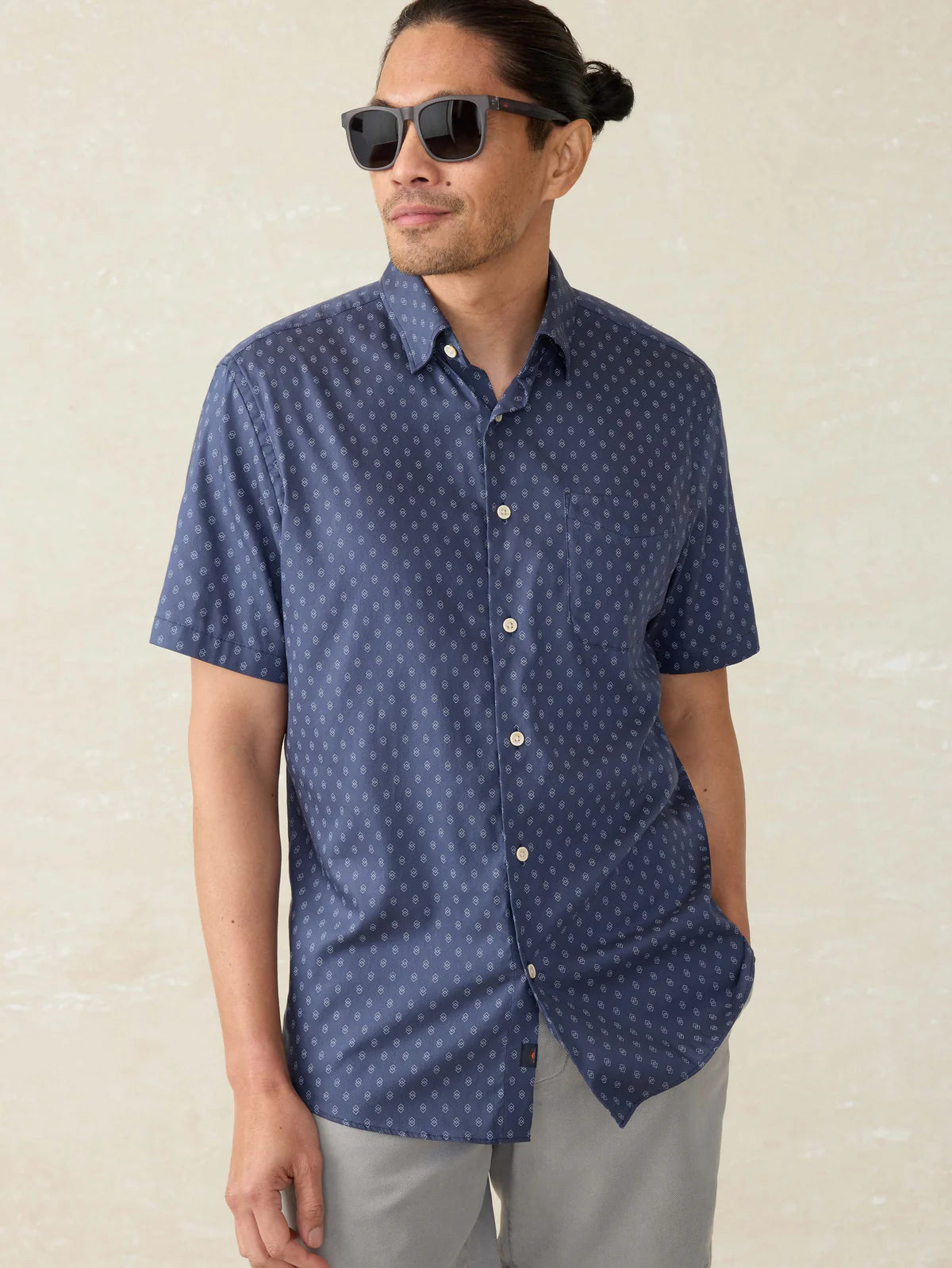SS Movement Monterrey Shirt | Navy Dusk Diamond