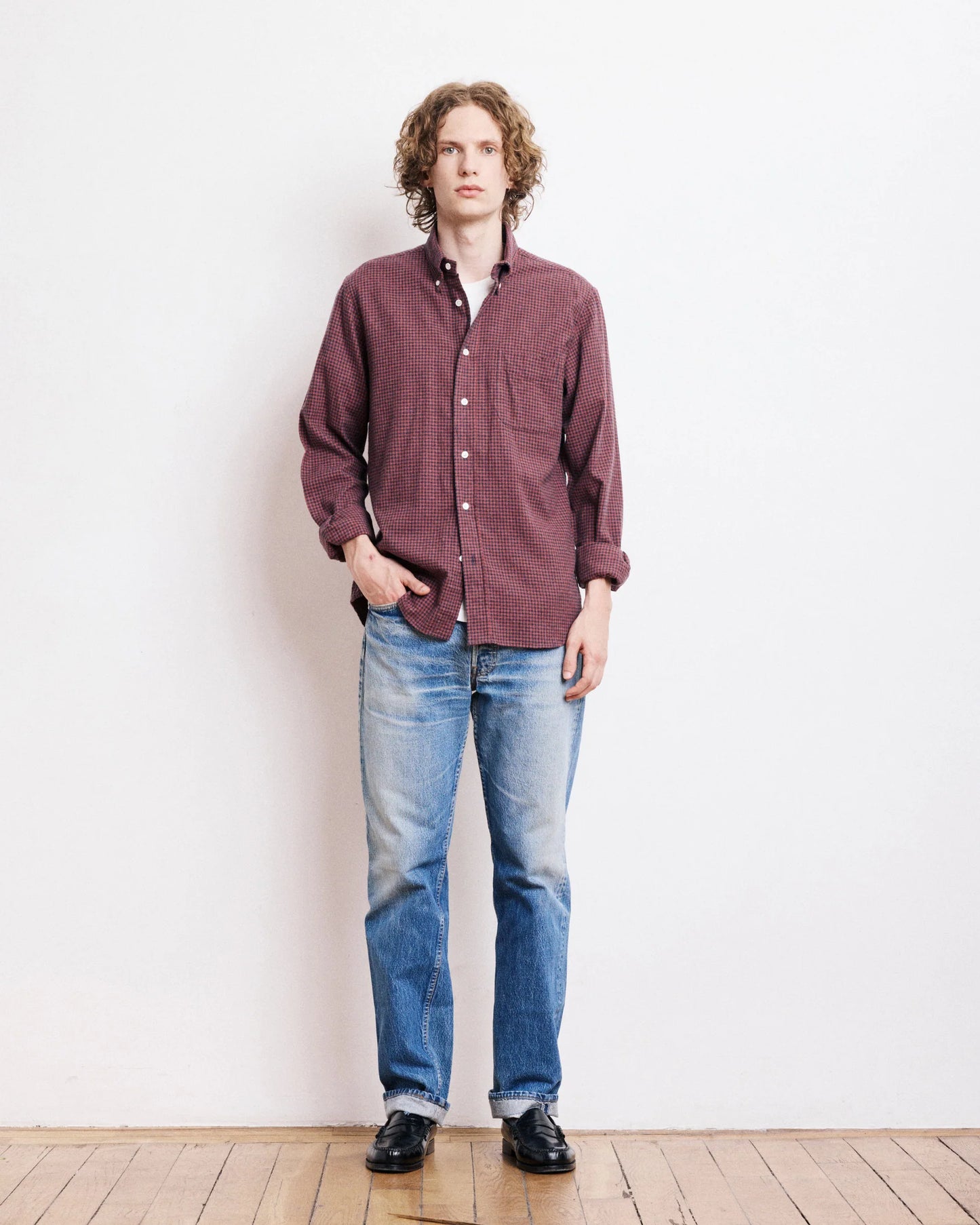 Pitt Woven Shirt | Navy & Red