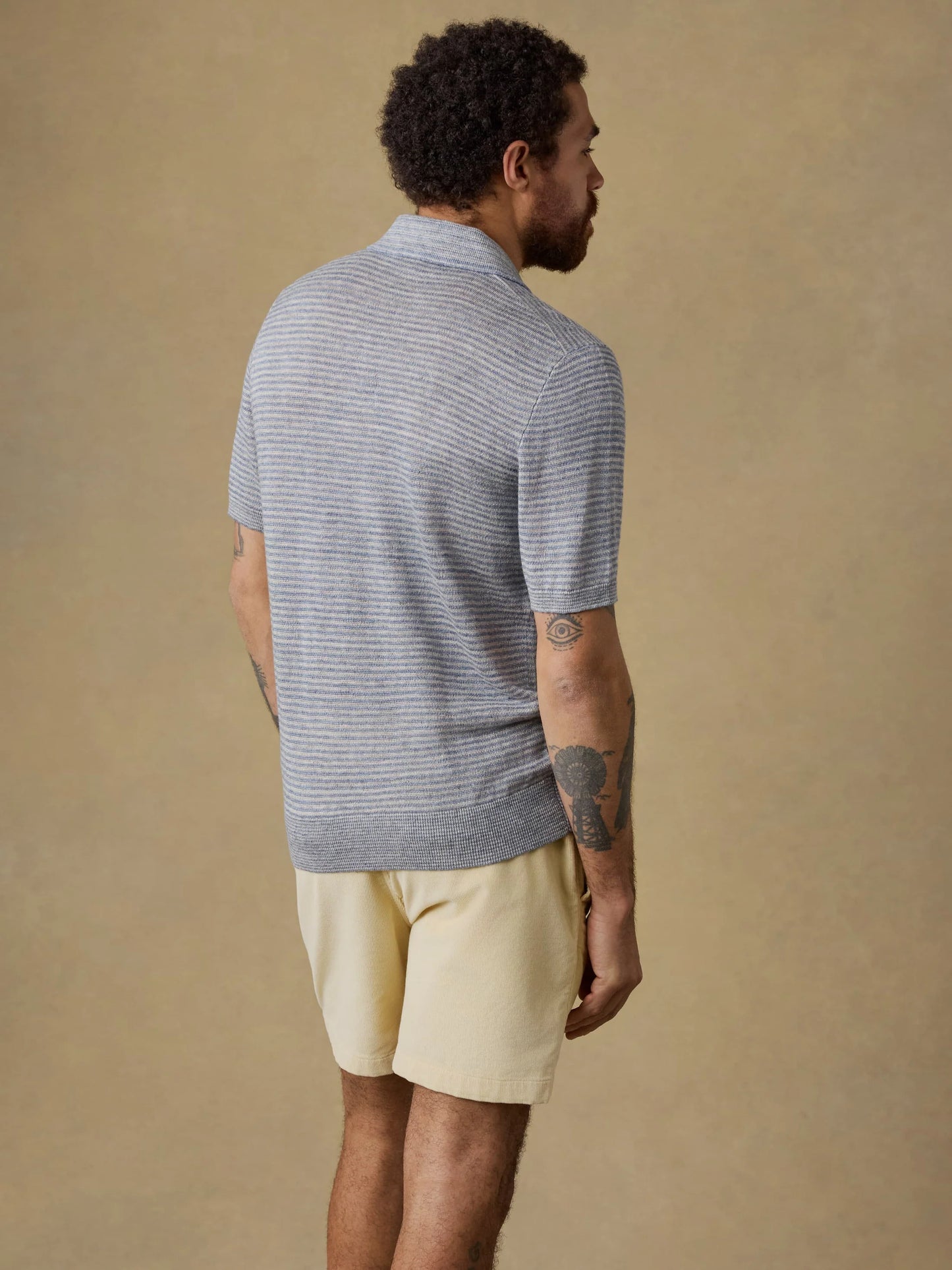 Linen Sweater Polo | Shore Rock Stripe
