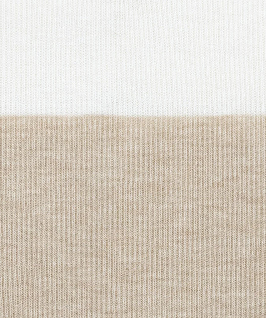 Ribbed Stripe Polo | Flax