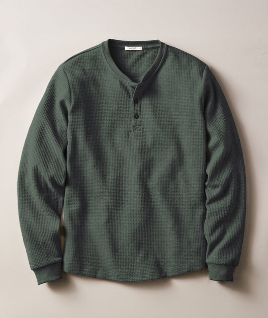 Waffle Henley | Deep Forest Heather
