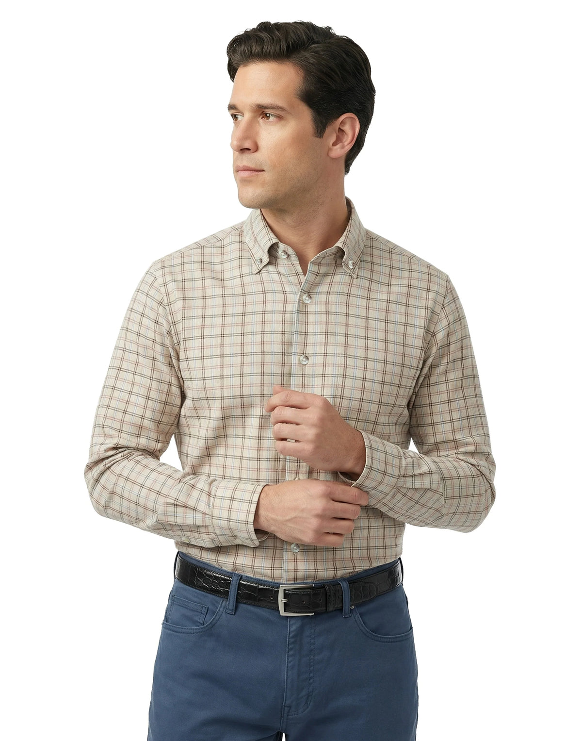 Essex Twill Heathered Pane | Khaki