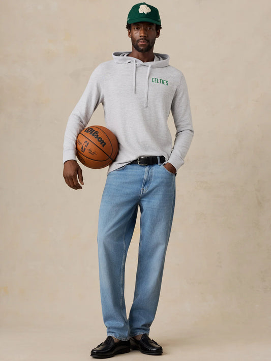 Boston Celtics Sunwashed Slub Hoodie | Light Grey Heather