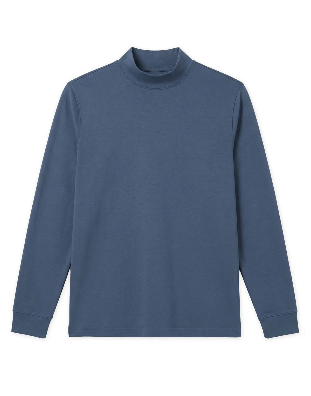 Pima Interlock Mock Turtleneck | Indigo