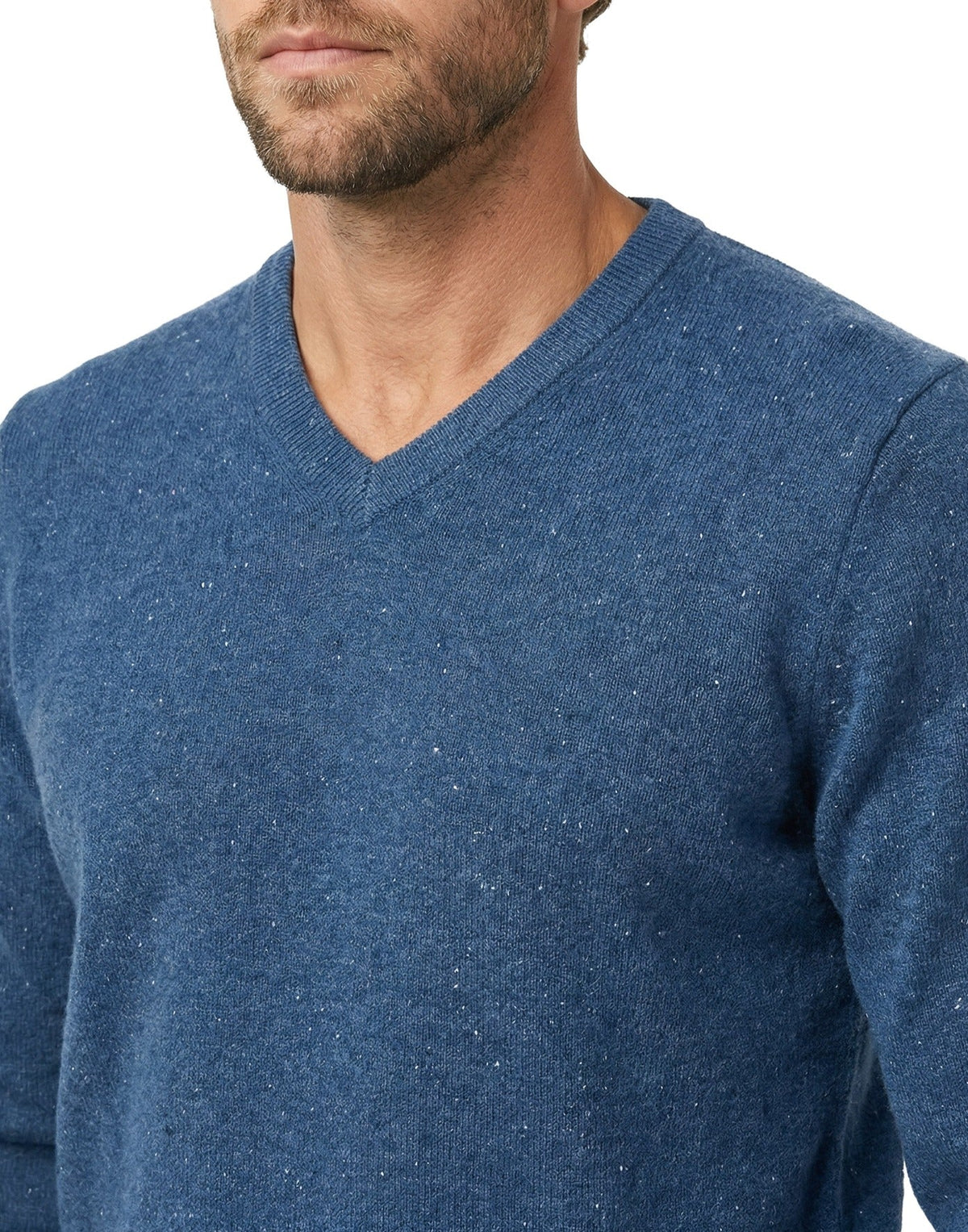 12GG Cashmere Donegal Vee Sweater | Ocean