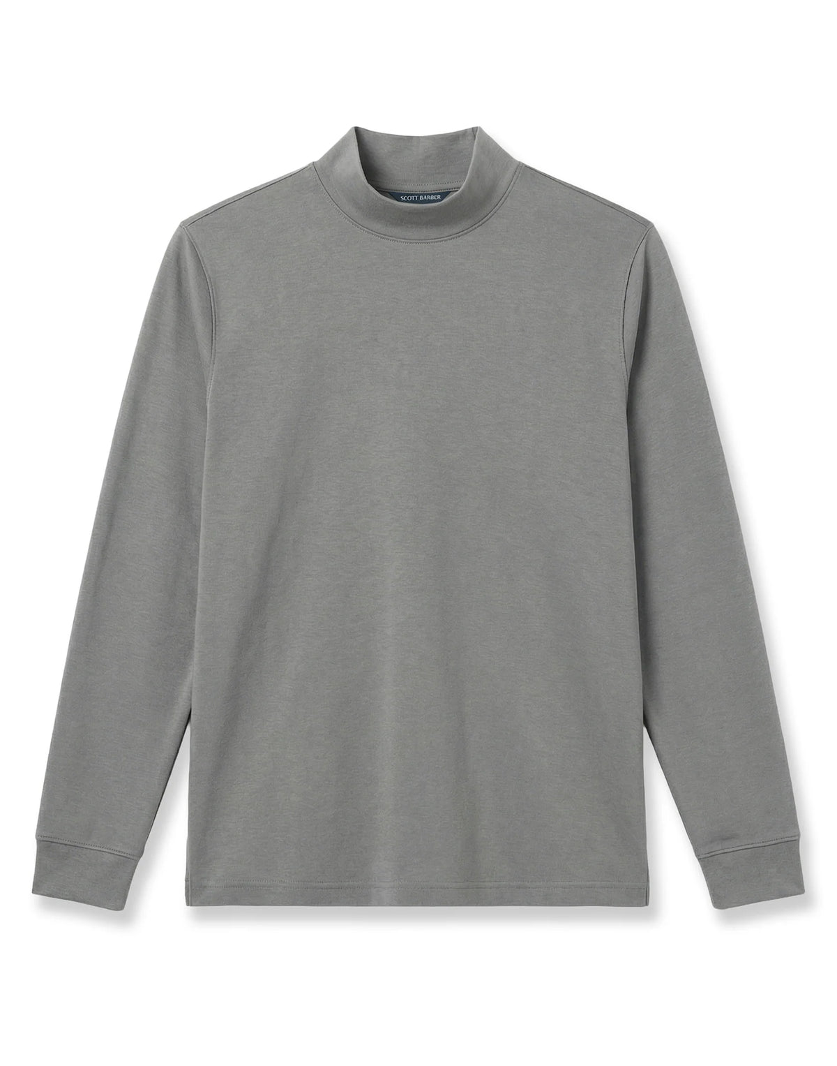 Pima Interlock Mock Turtleneck | Silver