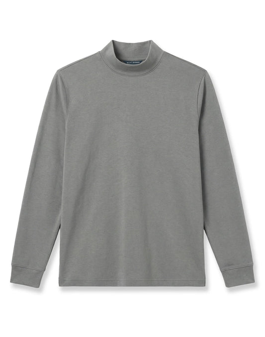 Pima Interlock Mock Turtleneck | Silver
