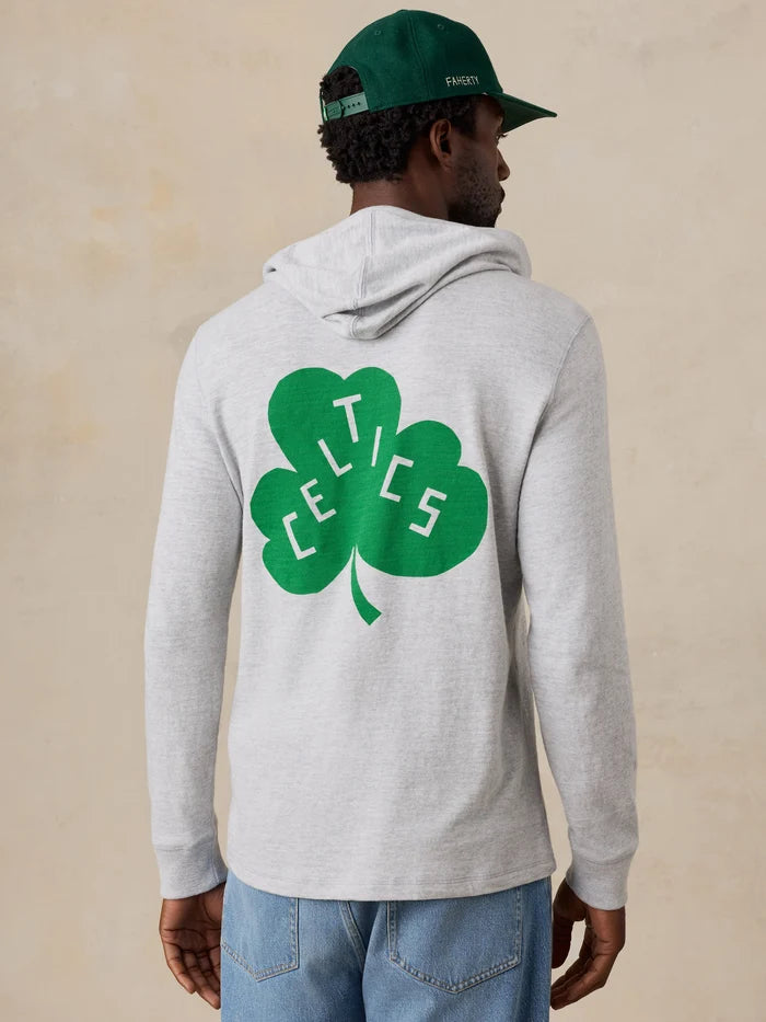 Boston Celtics Sunwashed Slub Hoodie | Light Grey Heather