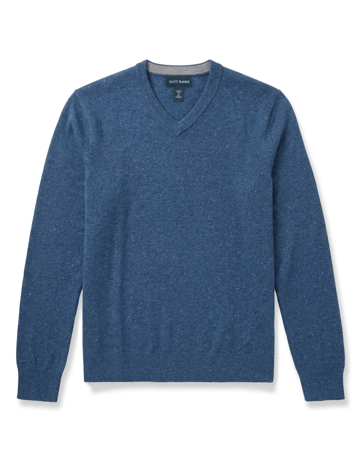 12GG Cashmere Donegal Vee Sweater | Ocean