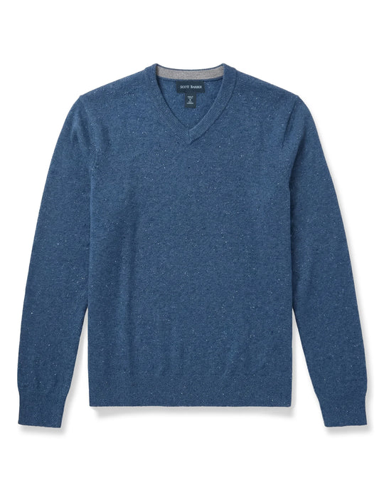 12GG Cashmere Donegal Vee Sweater | Ocean